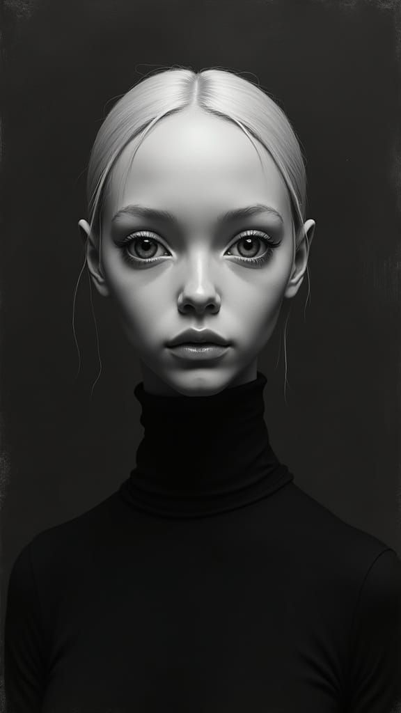 Eerie Graphite Portrait in Stark Chiaroscuro