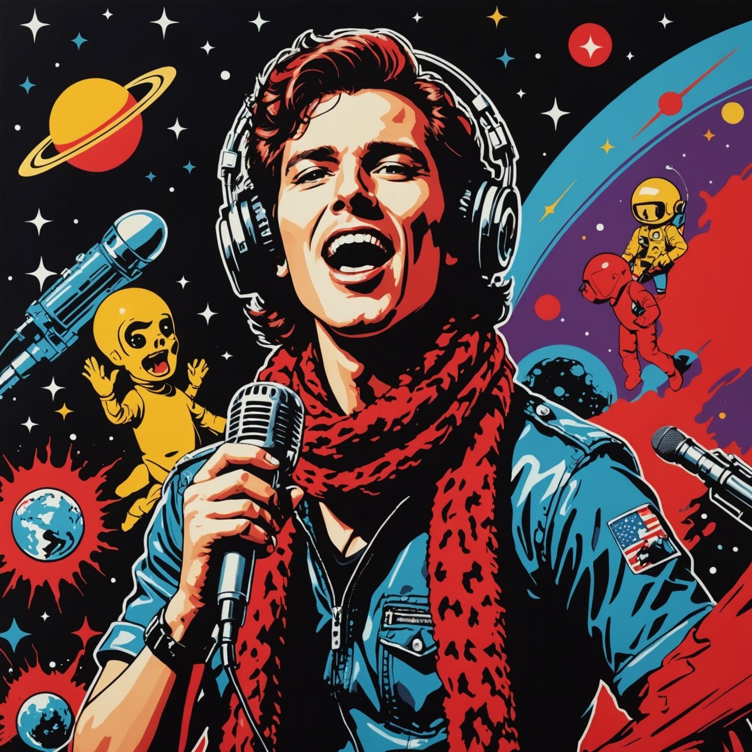 Rock Star in Cosmic Pop Art