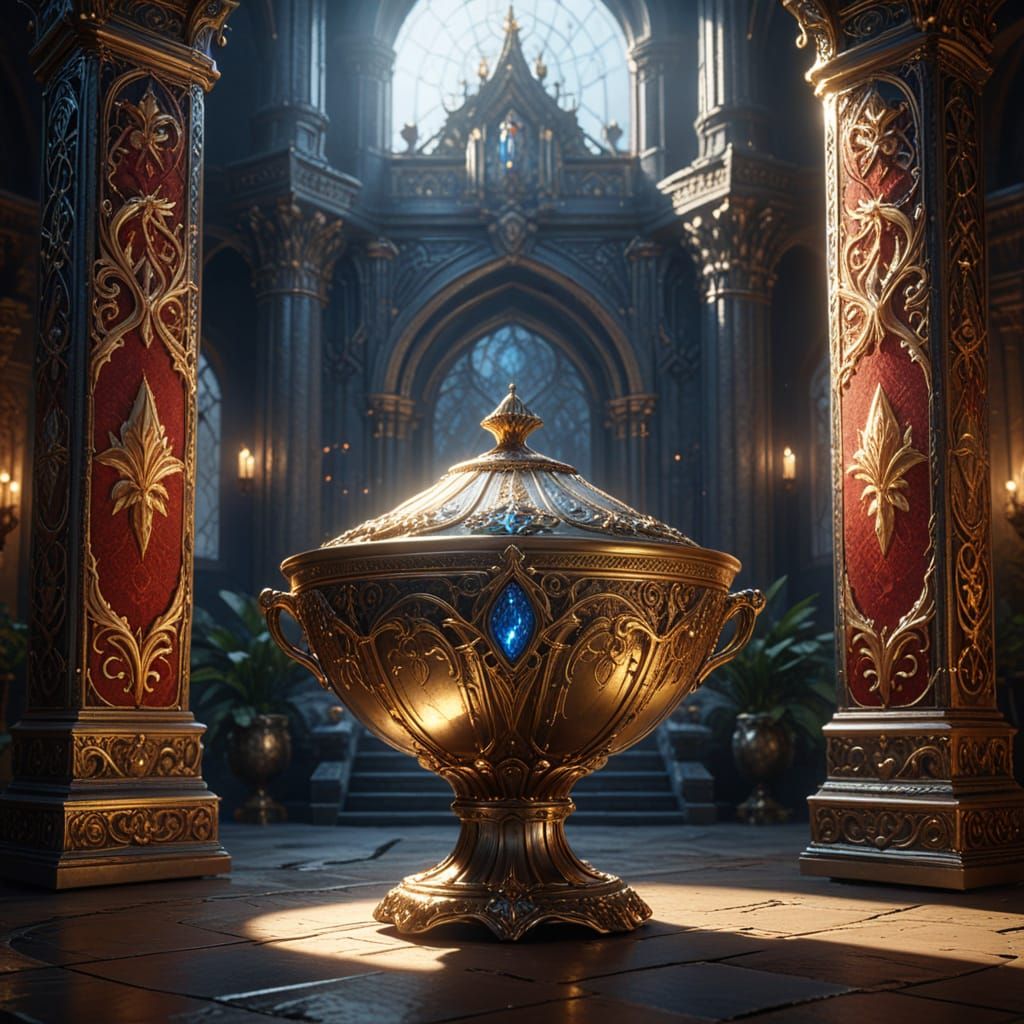 Elegant Elven Nobleman Surrounded by Opulent Castle Finery i...