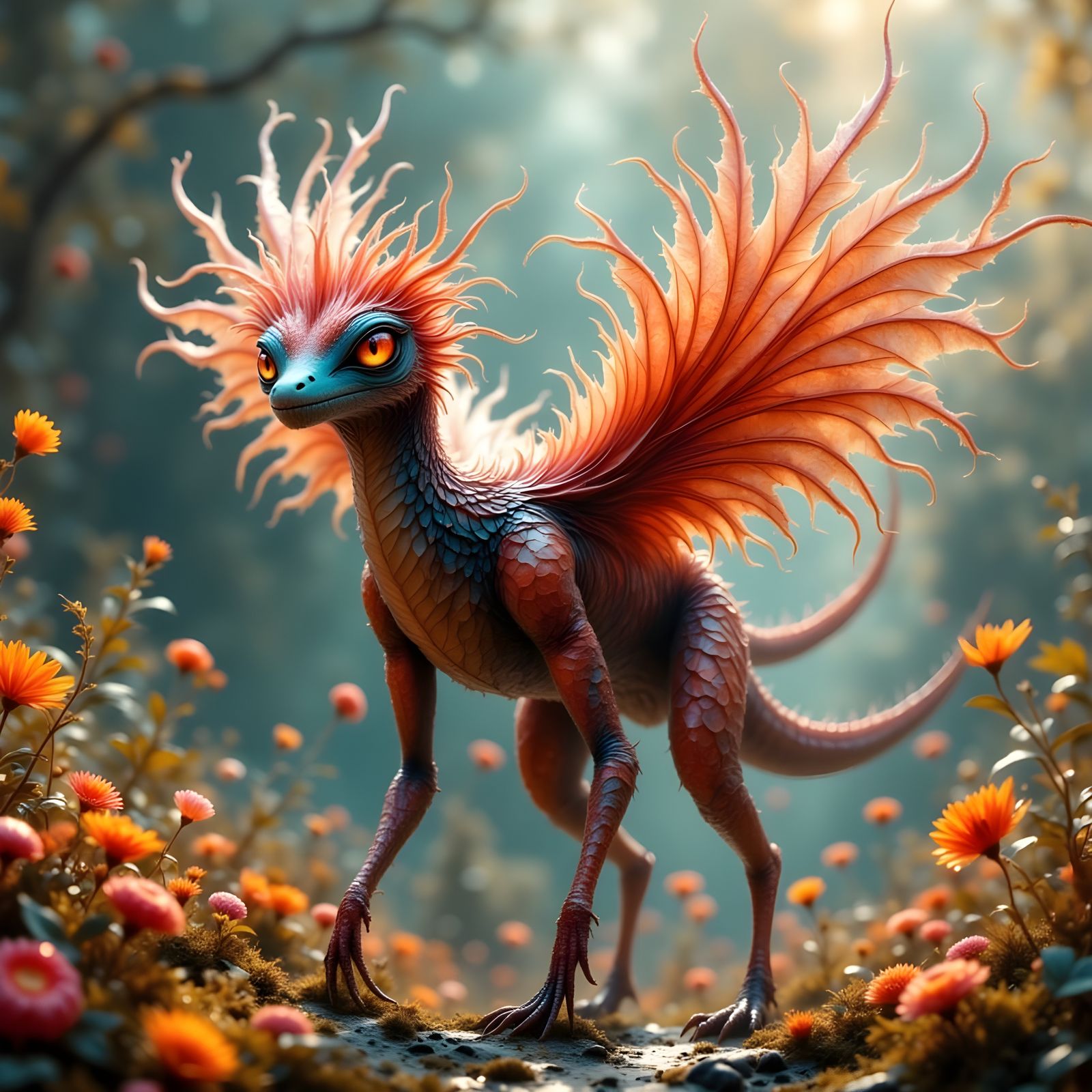 Surreal Giant Creature with Ten Wings