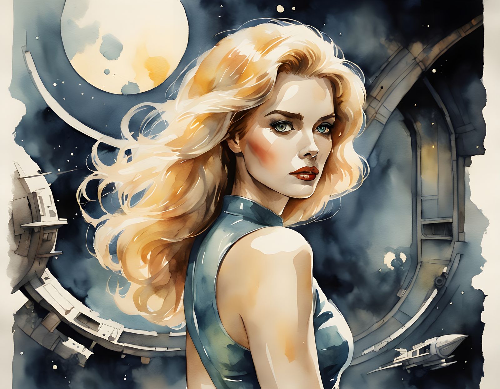 Barbarella in a Dramatic Space Pose