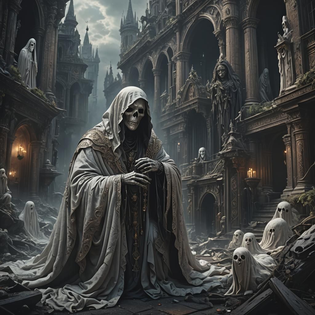 Ethereal Ghost Mourning with Magic Shine