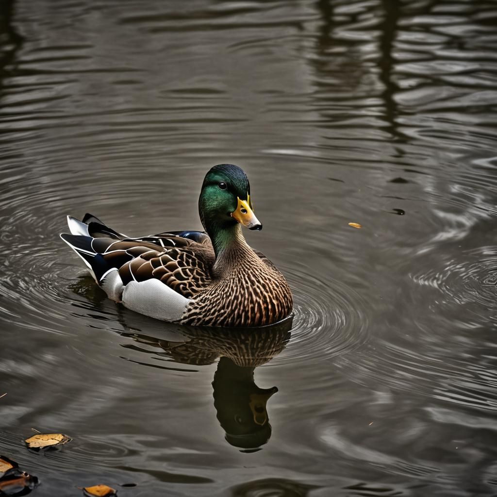 Hyperrealistic Duck Portrait in Cinematic Style