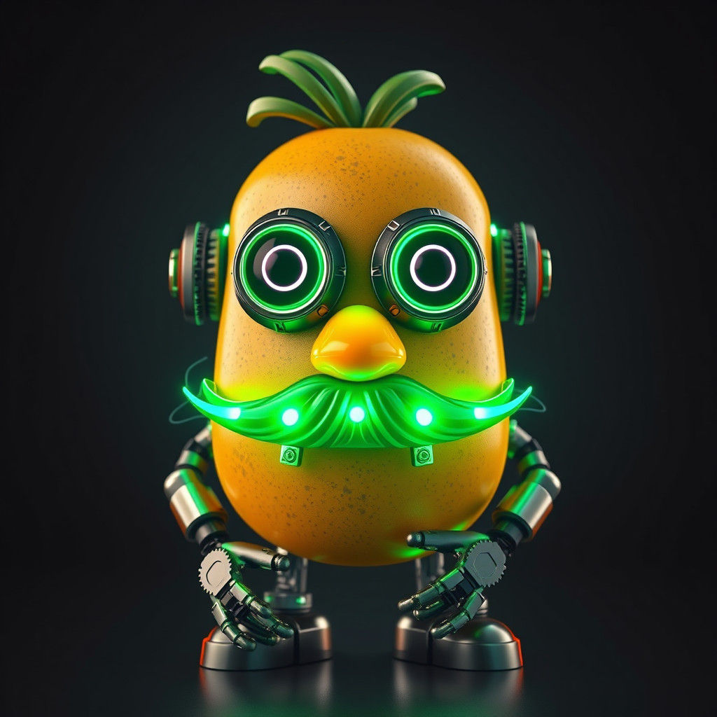 Cyberpunk Mr. Potato Head Android Render