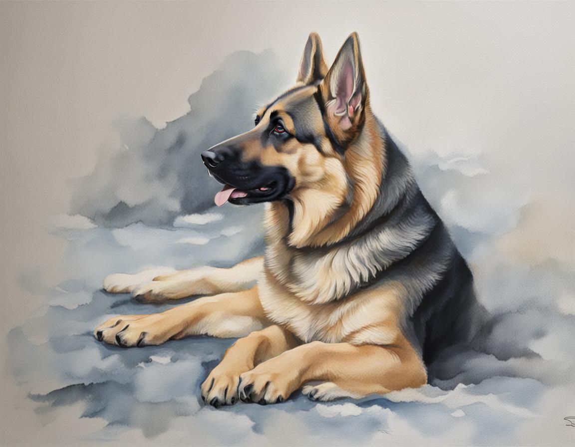 Majestic German Shepherd Portrait