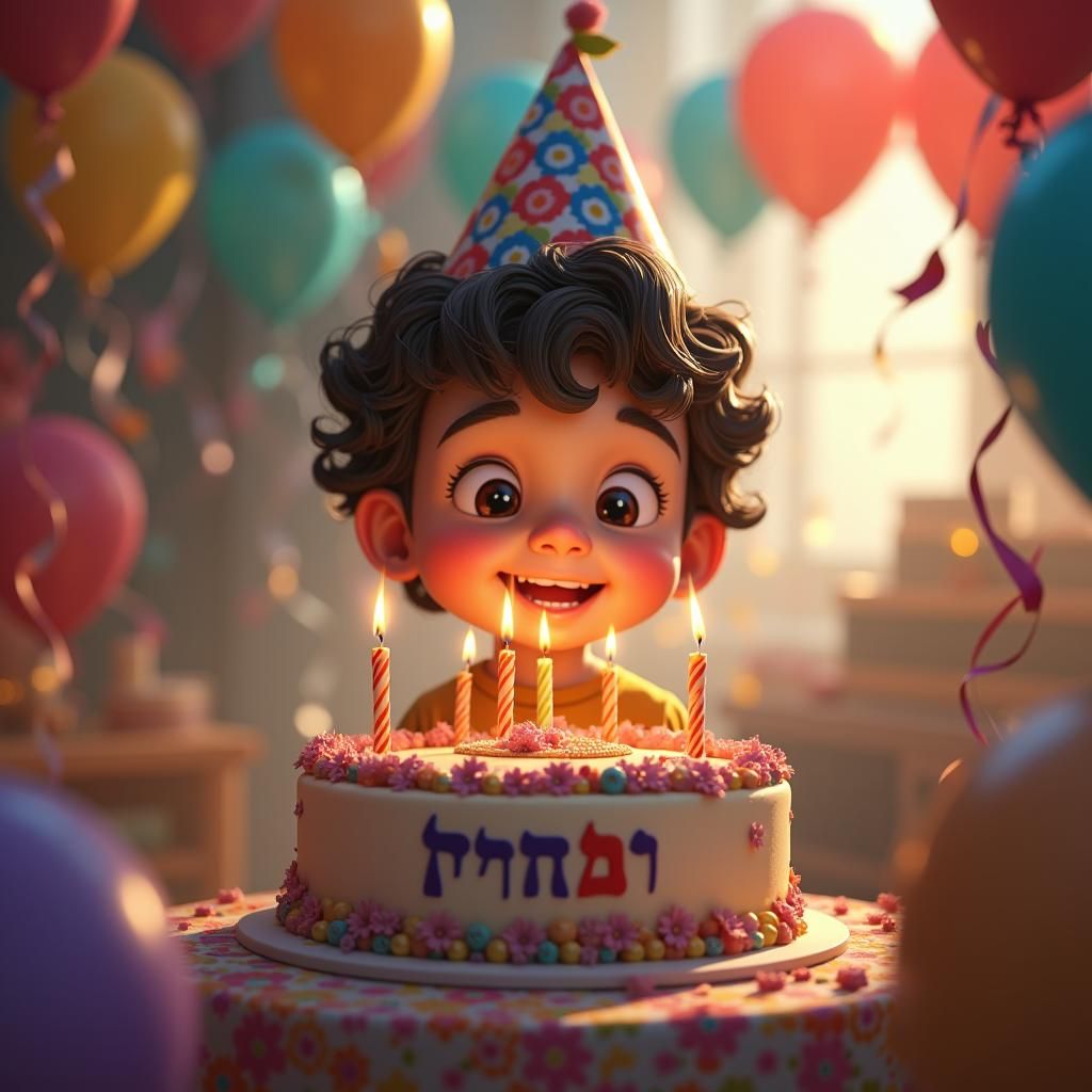 Whimsical Birthday Celebration in Dreamlike Style