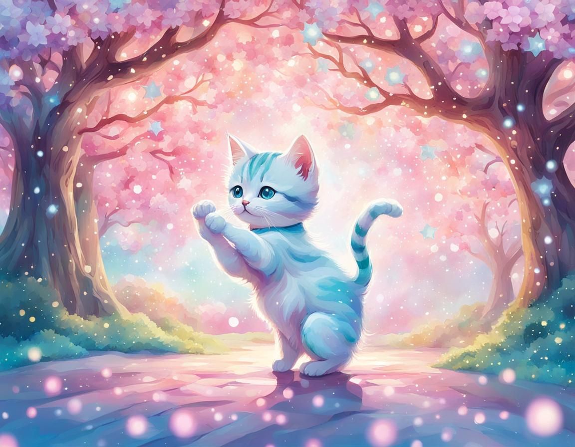 Kitten performing some tricks