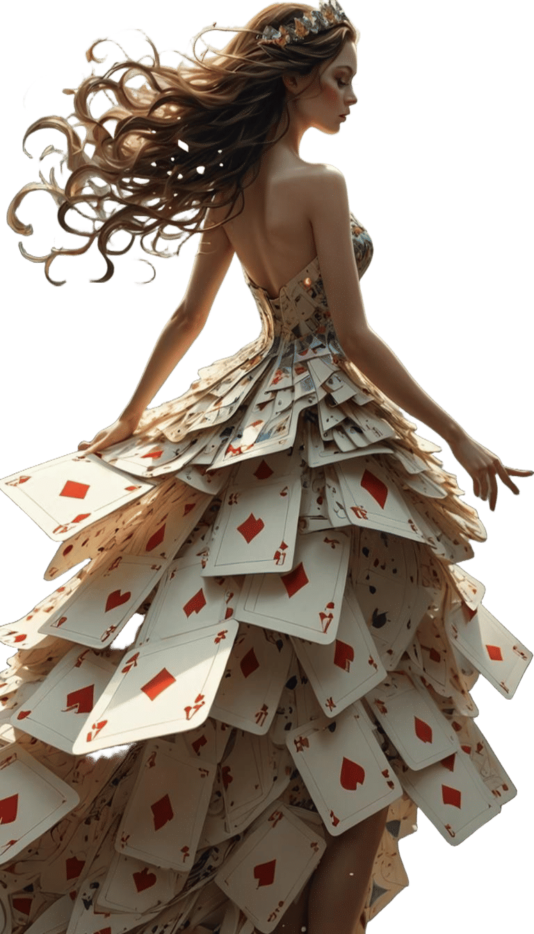 Playing Card Dress: Intricate 3D Fantasy Art