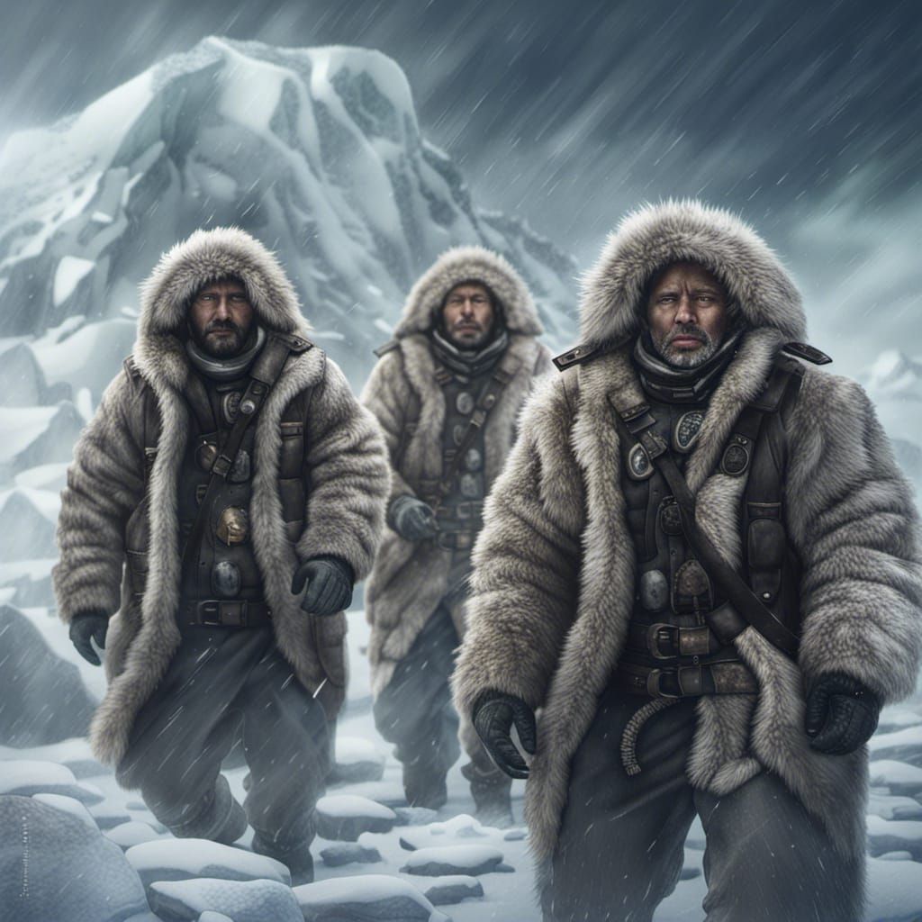Antarctic Blizzard: Hyperrealistic Inuit Scene