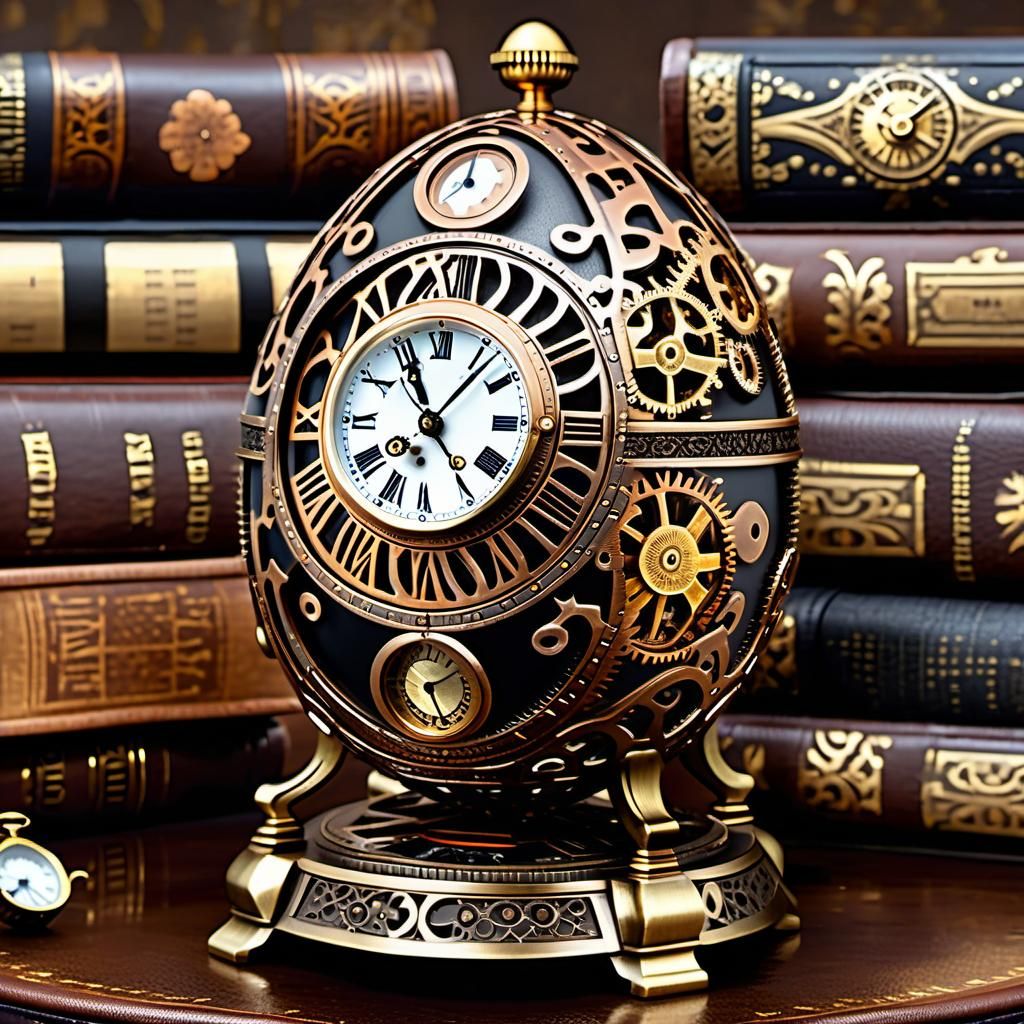 Steampunk Fabergé Egg with Intricate Clockwork