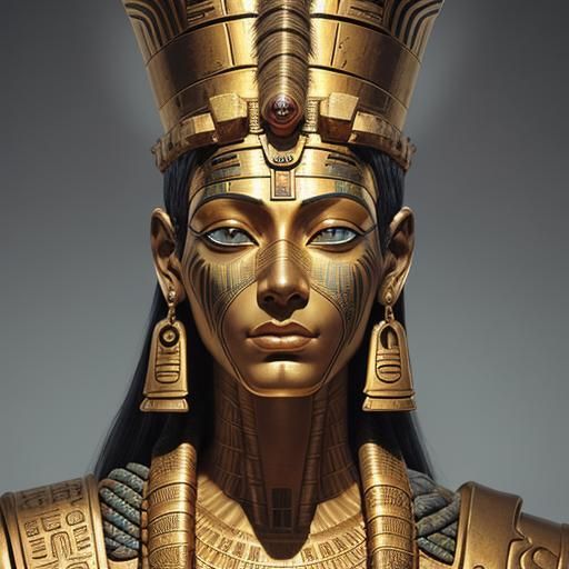 Osiris Portrait in Ancient Egyptian Temple, Digital Art