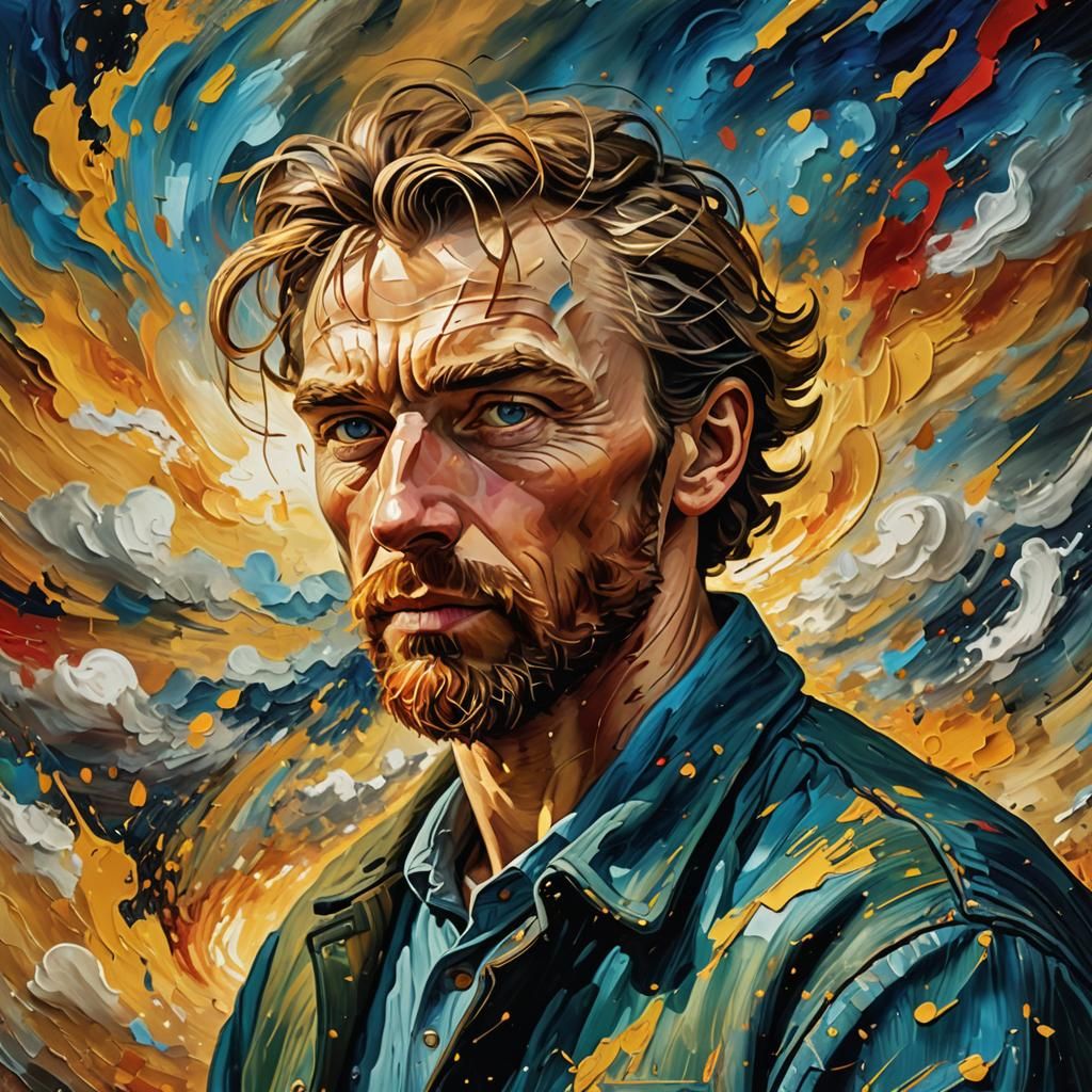 Passionate Artist at Work: Hyper-Realistic Digital Art