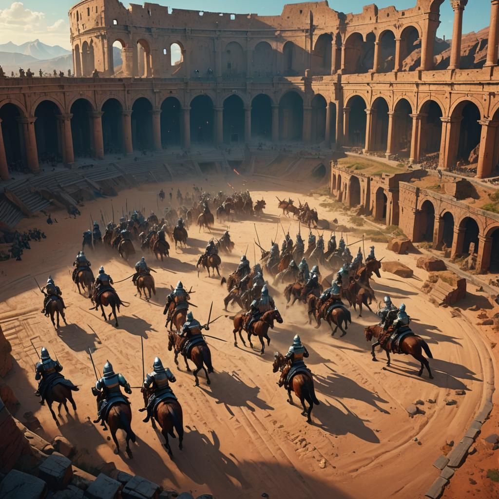 Epic Knights Jousting in Ancient Coliseum