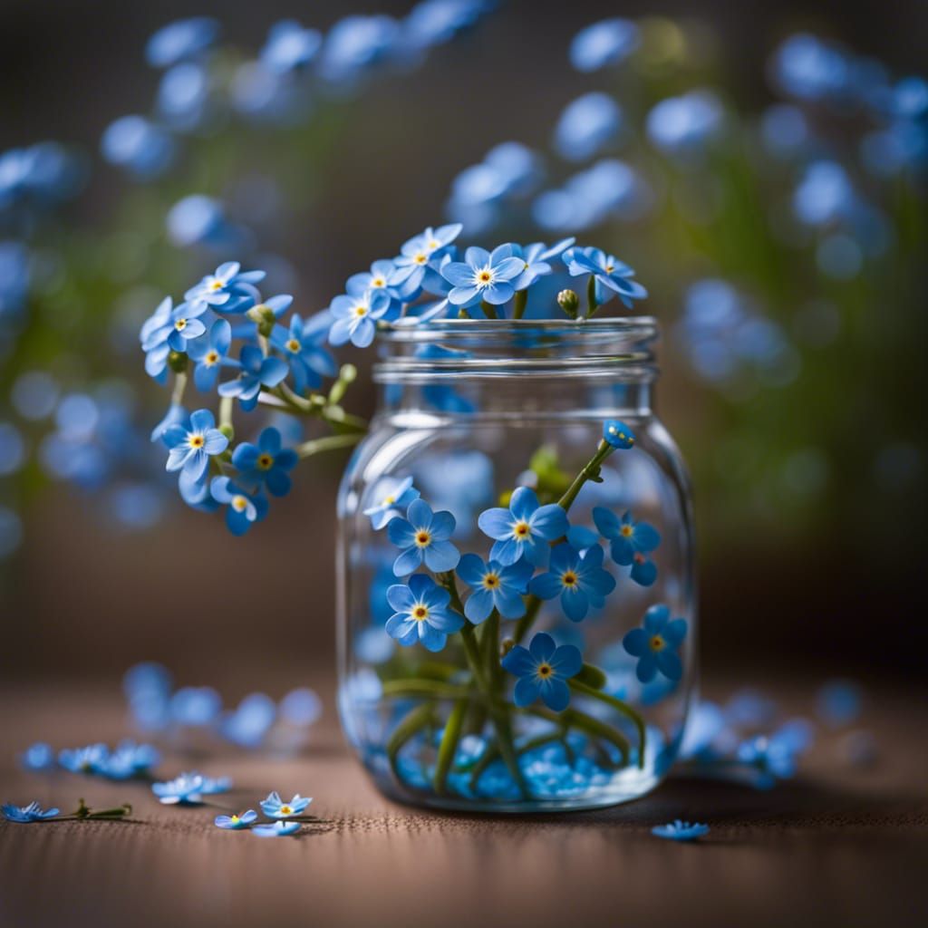 Forget-Me-Nots in Jar, Professional Photography