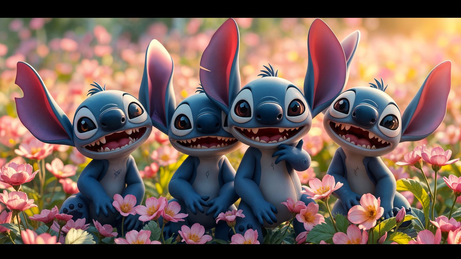 Surreal Anime Character Amidst Vibrant Spring Blooms