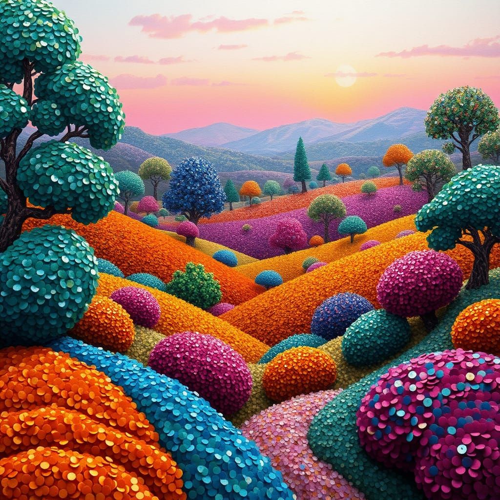 Iridescent Sequin Landscape