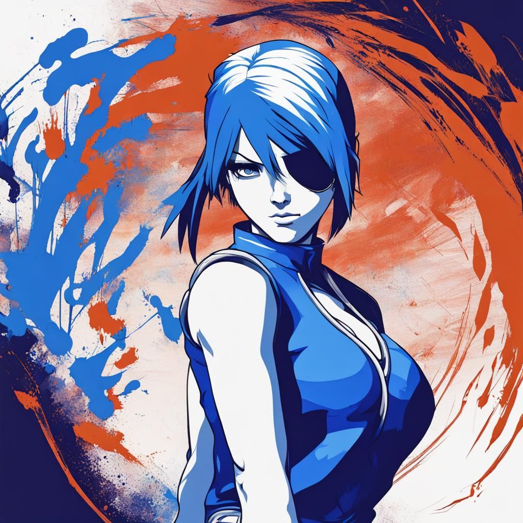 Blue Mary from King of Fighters: Abstract Art