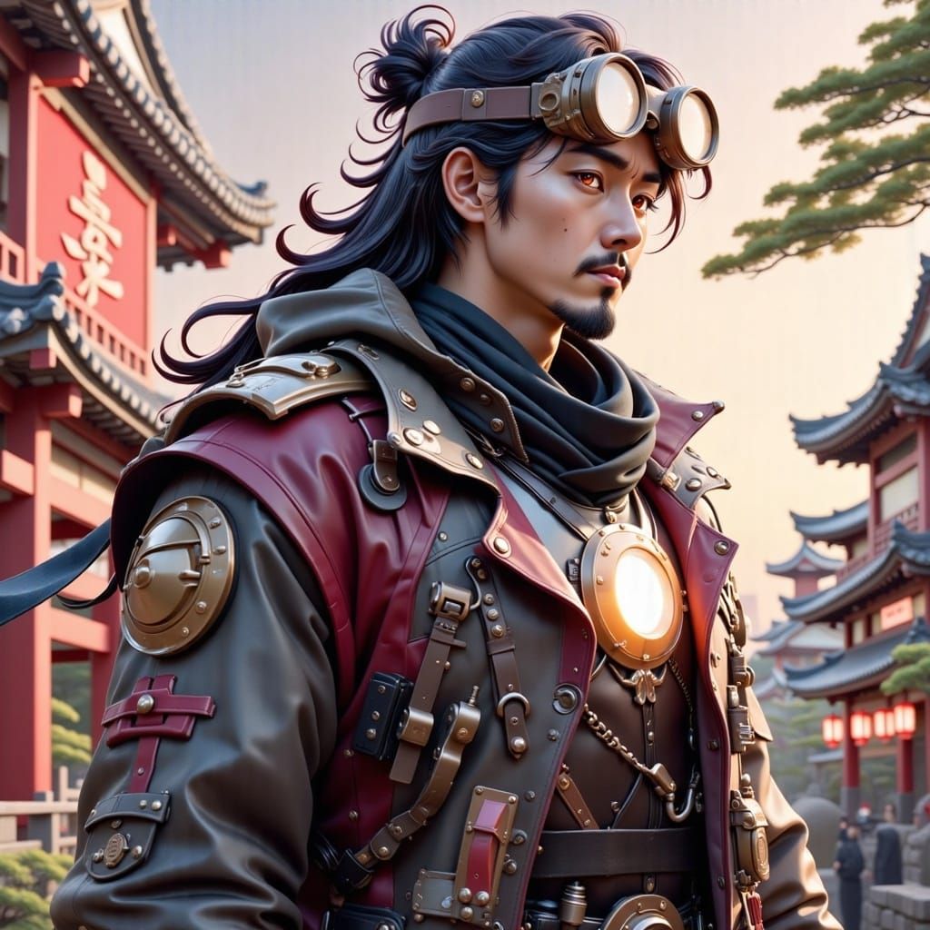 Ghibli Inventor with Magical Amber Light