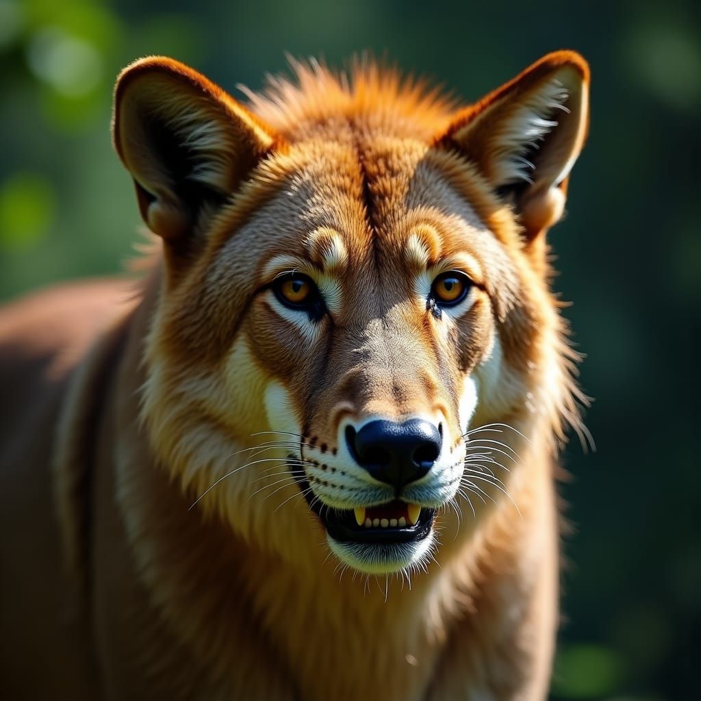Majestic Wolf Portrait in Natural Forest Light