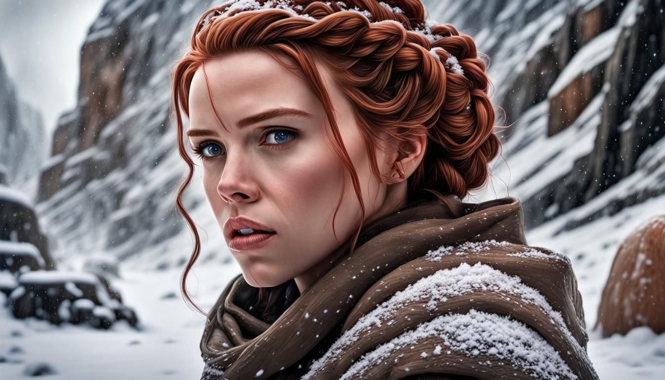 Hyperrealistic Star Wars Snow Scene