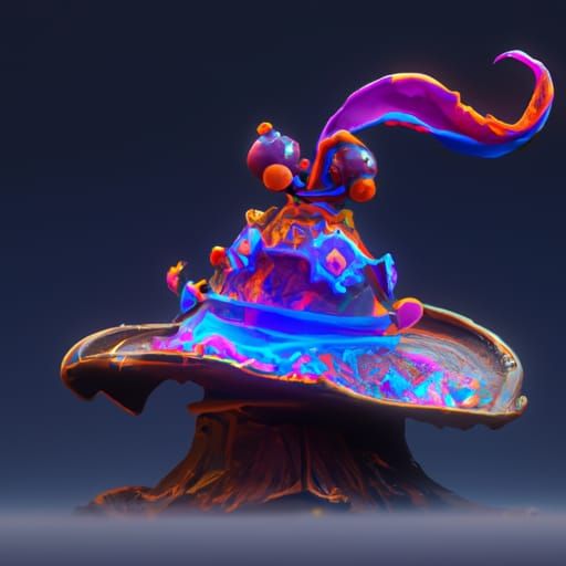 Fantastical Detailed Hat Displayed as Art