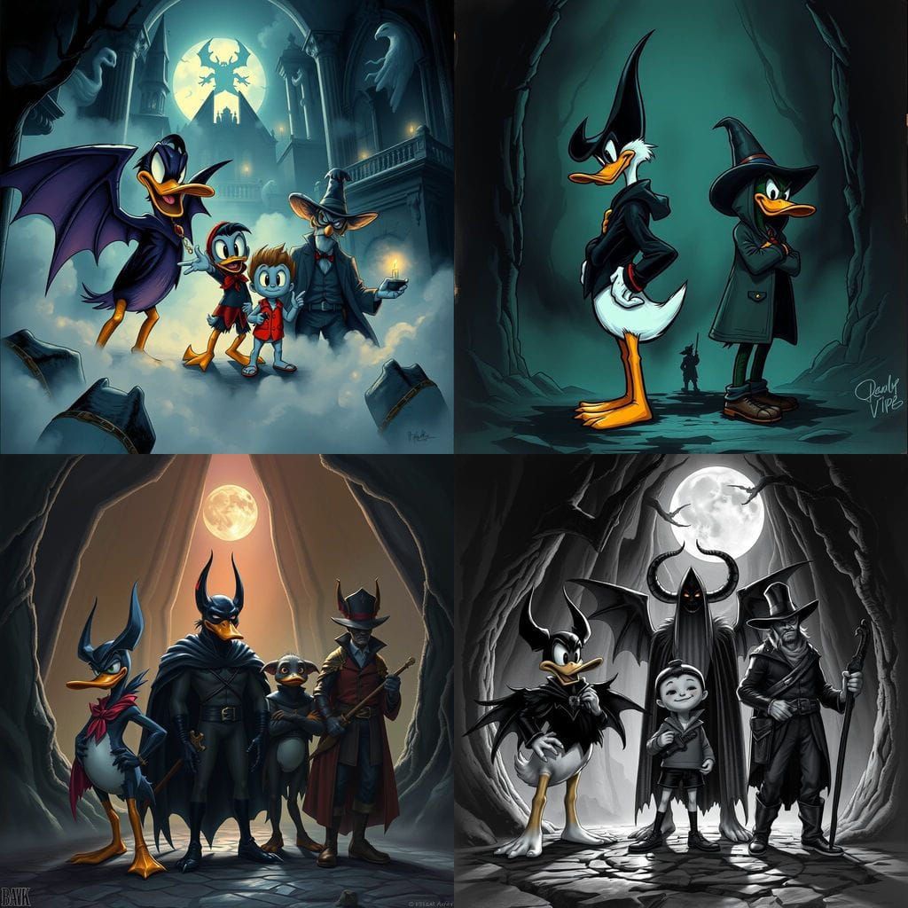 Horror Style Chip and Chap with Darkwing Duck