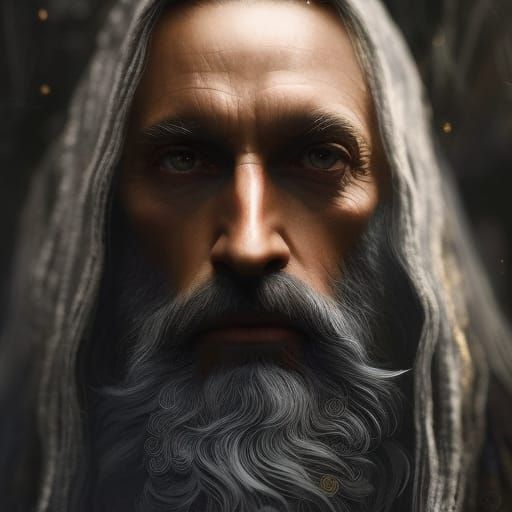 Hyperrealistic Portrait of Merlin the Wizard