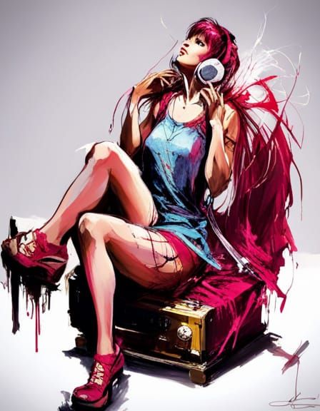 Girl with walkman #5