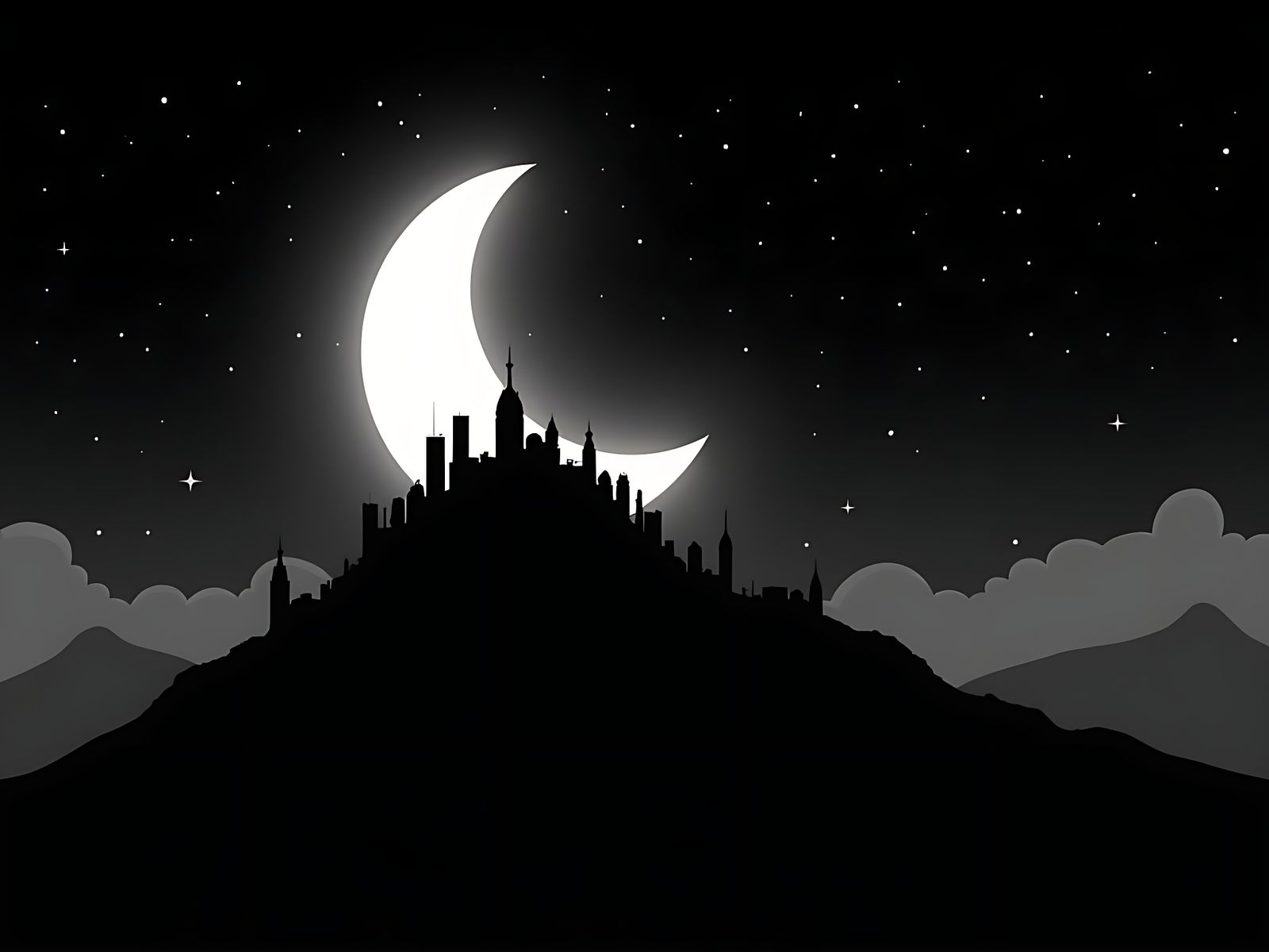City On A Hill: Mysterious Nighttime Skyline