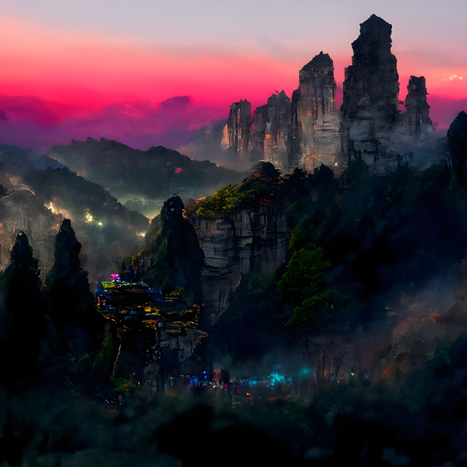 Zhangjiajie Park: Colorful Cosmic Landscape Painting