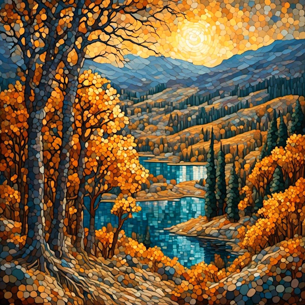 Luminous Landscape Painting in Chiaroscuro Style
