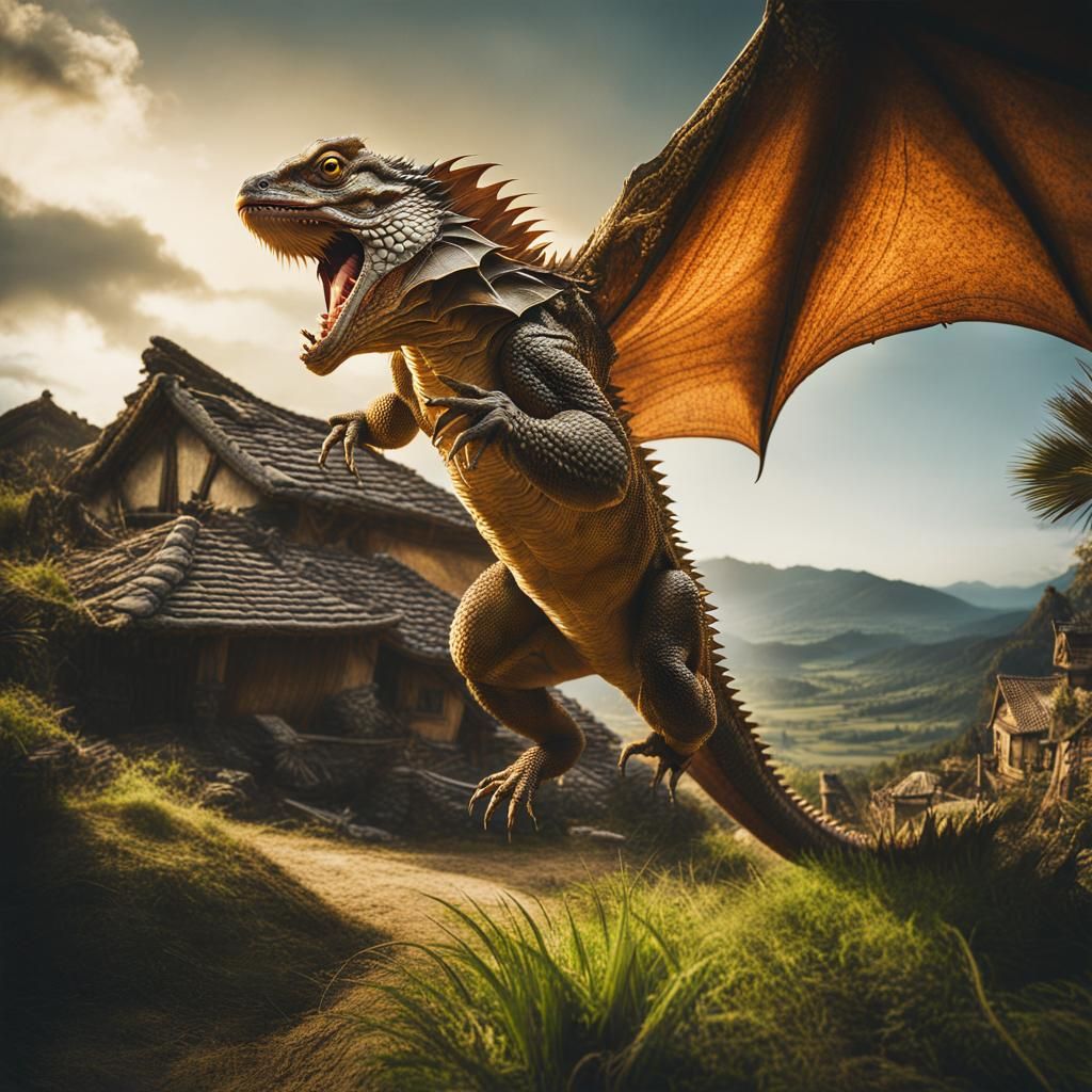 Demon bearded dragon monster