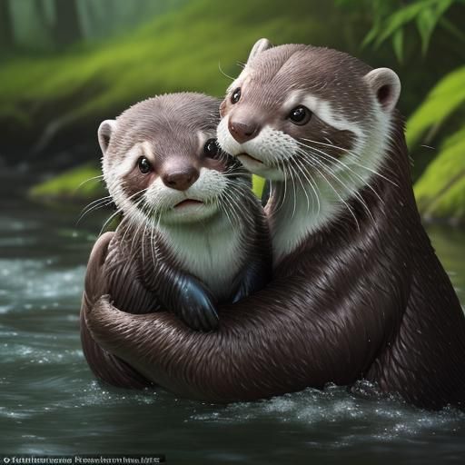 Norman the baby otter and his Ms
