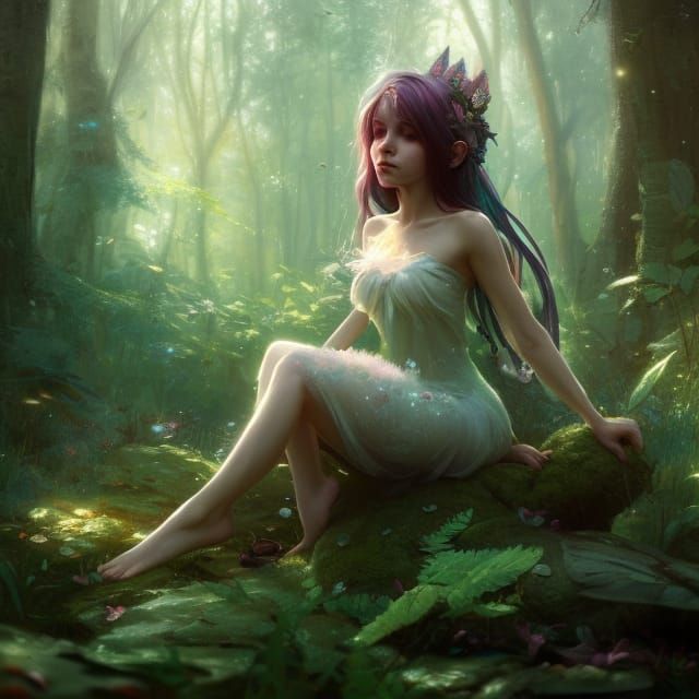 a fairy living in a magical forest