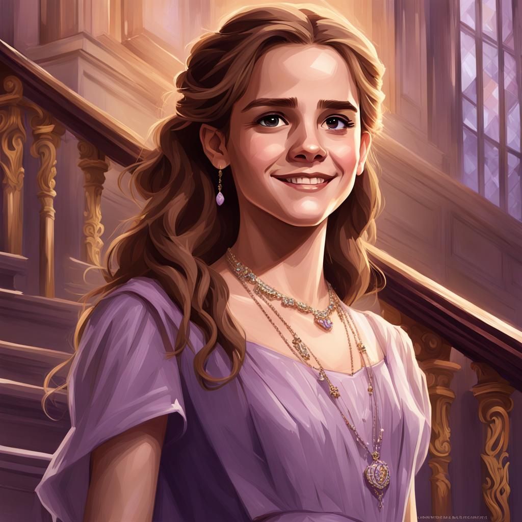 Hermione Granger Portrait in Art Nouveau Style