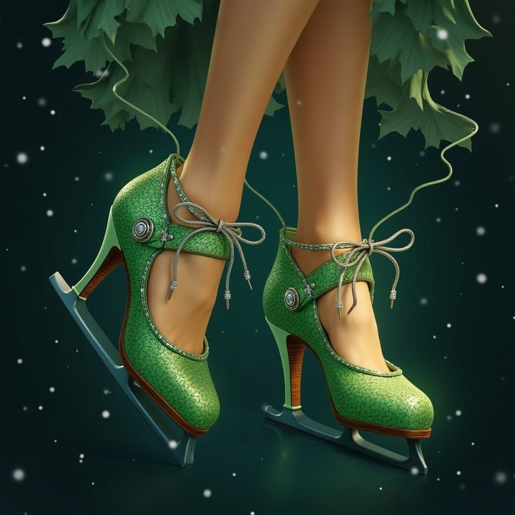Emerald Ice Goddess in Mary Jane Skates