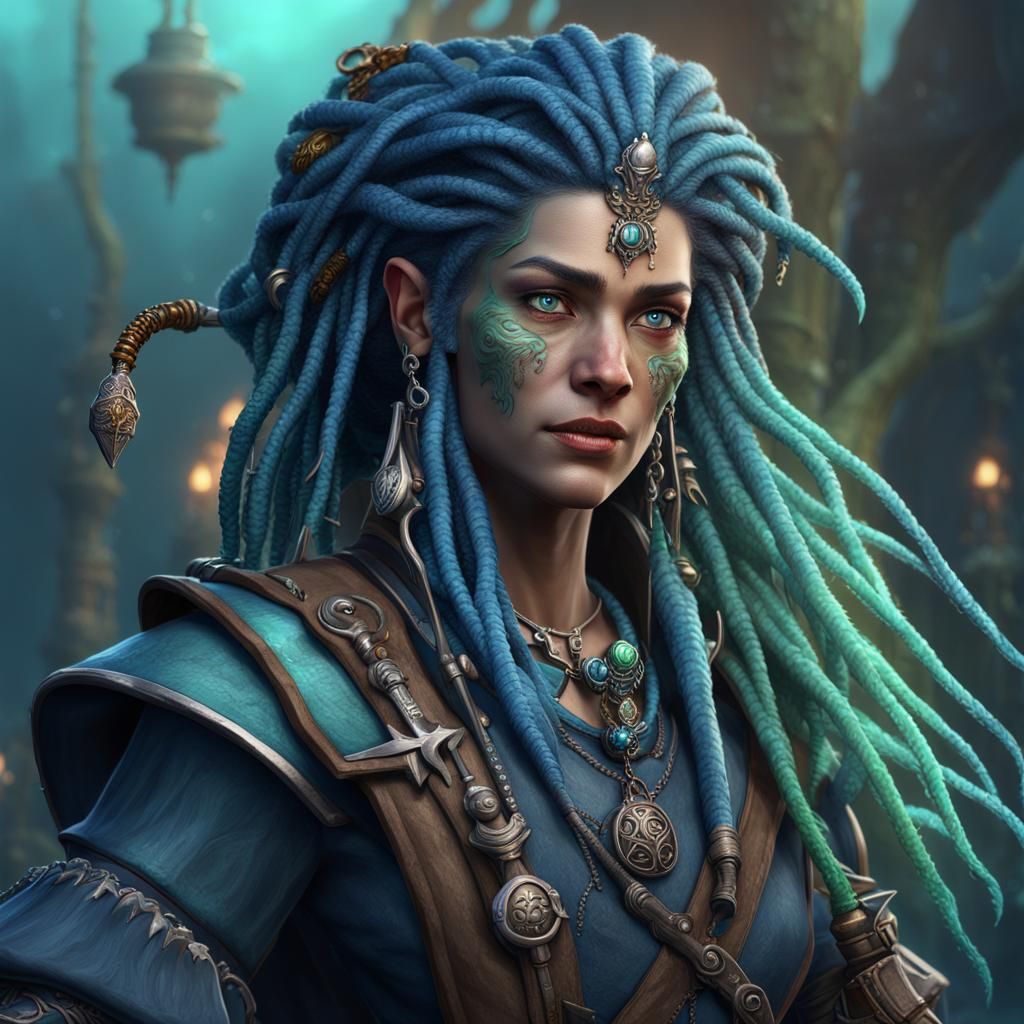 Female Triton Swashbuckler Rogue Warlock Portrait