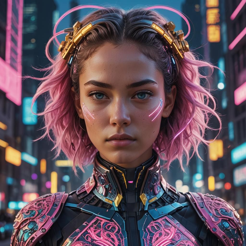 Futuristic Sci-Fi Portrait of Confident Woman