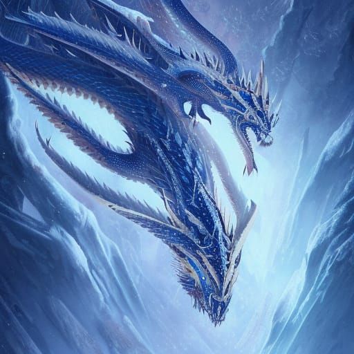 Elegant Ice Drake with Intricate Frost Details