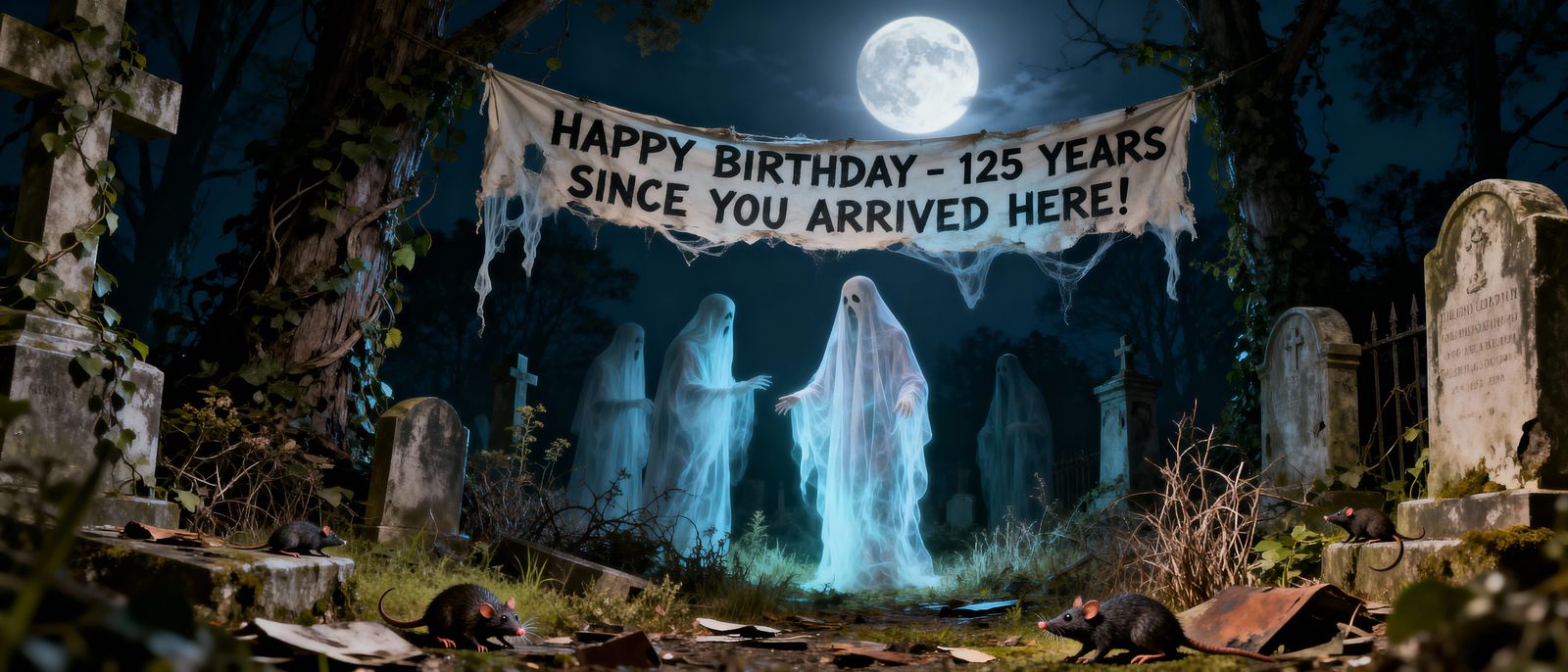 Ghostly Birthday in Abandoned Cemetery