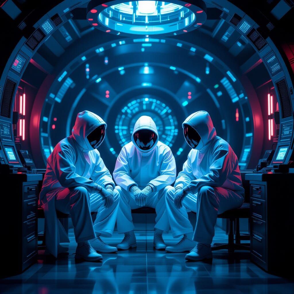 High-Tech Techno Wizards in Mystical Chamber