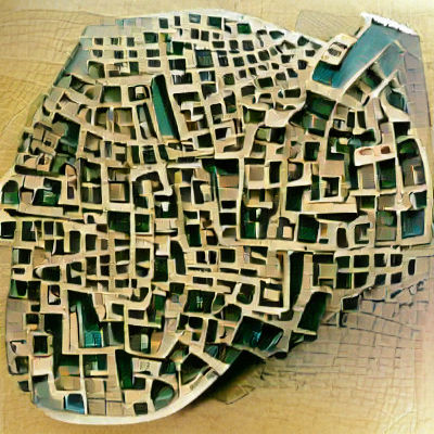 Impossible Cityscape of Geometric Forms