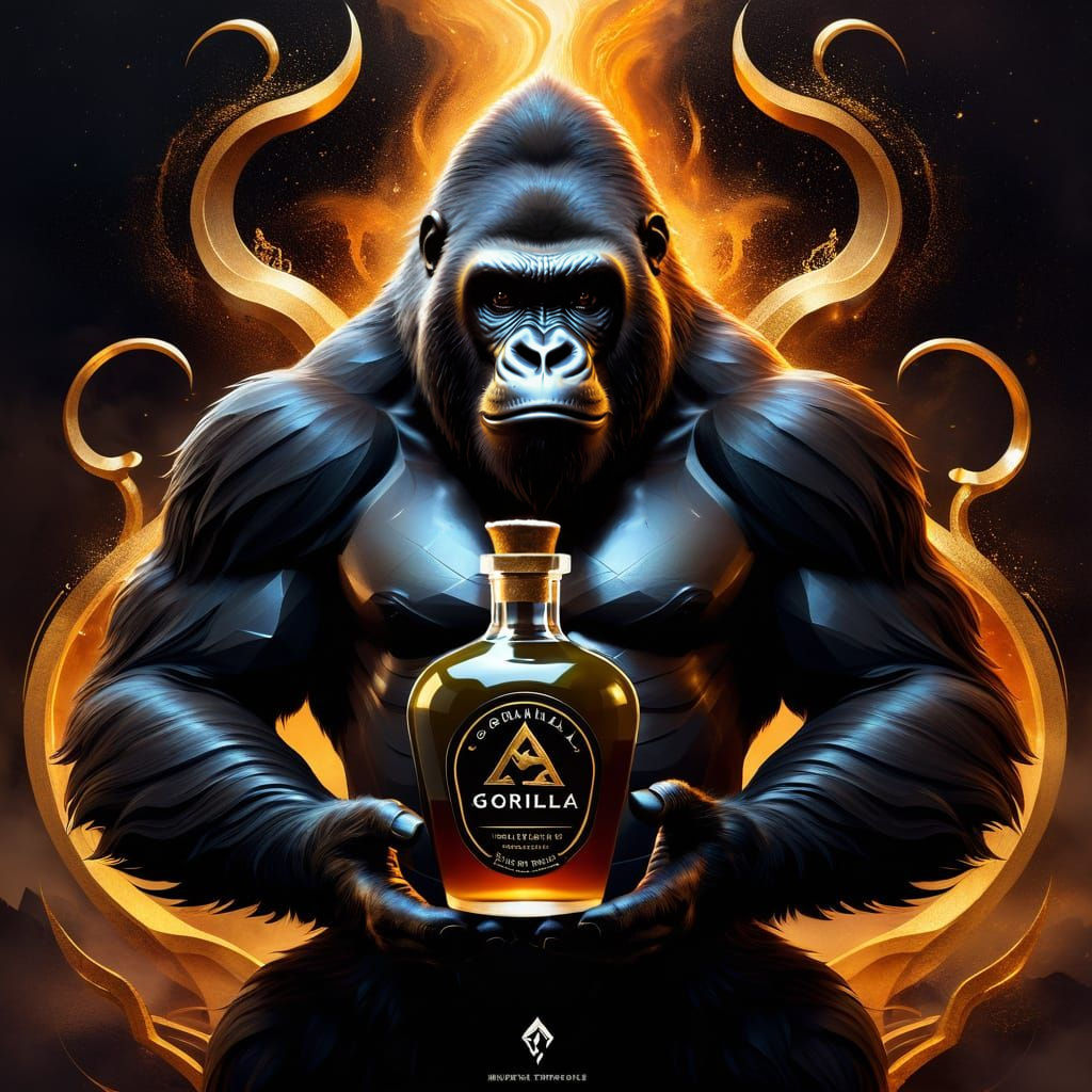 Gorilla Strength Potion in Dark Fantasy Oil Painting