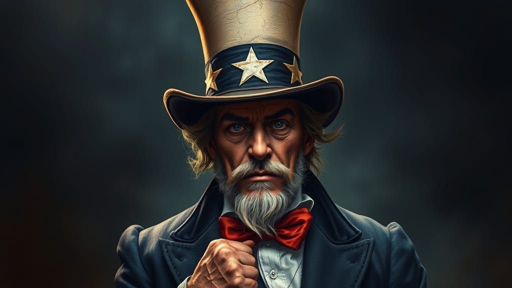 Solemn Uncle Sam in Dark, Moody Portrait