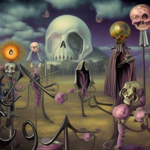 Grim Reaper Tarot Card in Baroque Style