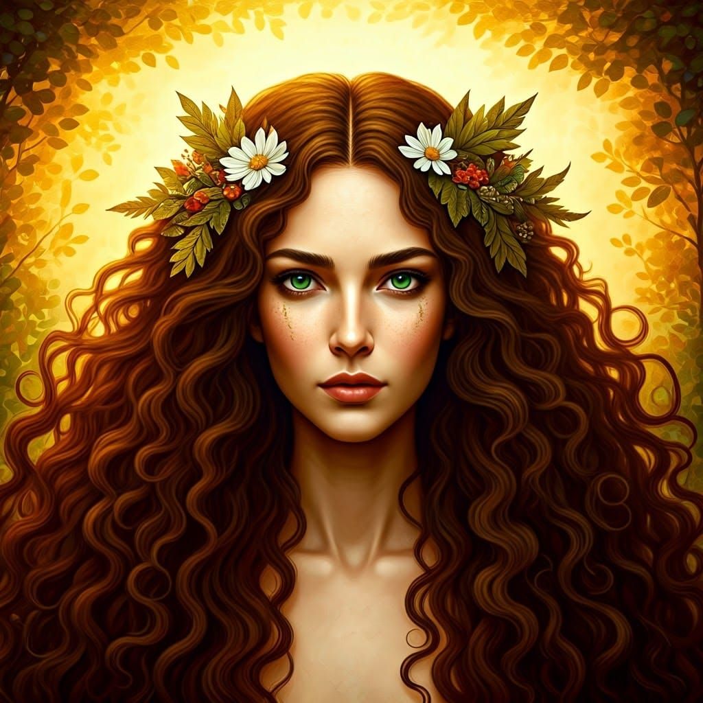 Mystical Centaur Maiden in Pre-Raphaelite Style