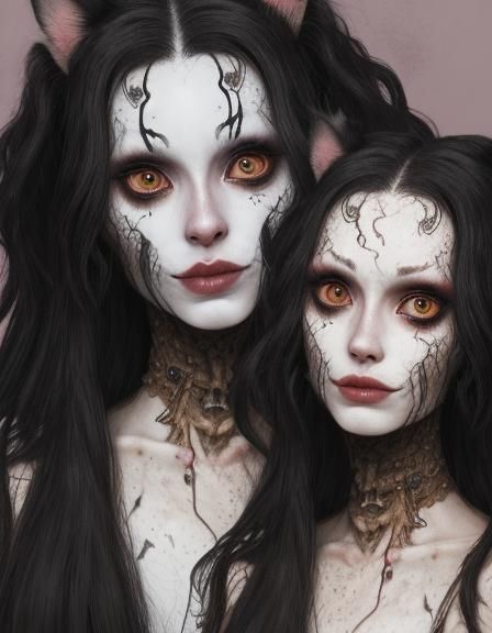 Cat-Girl Amalgamation Portrait: Fluffy Body Horror Beauty