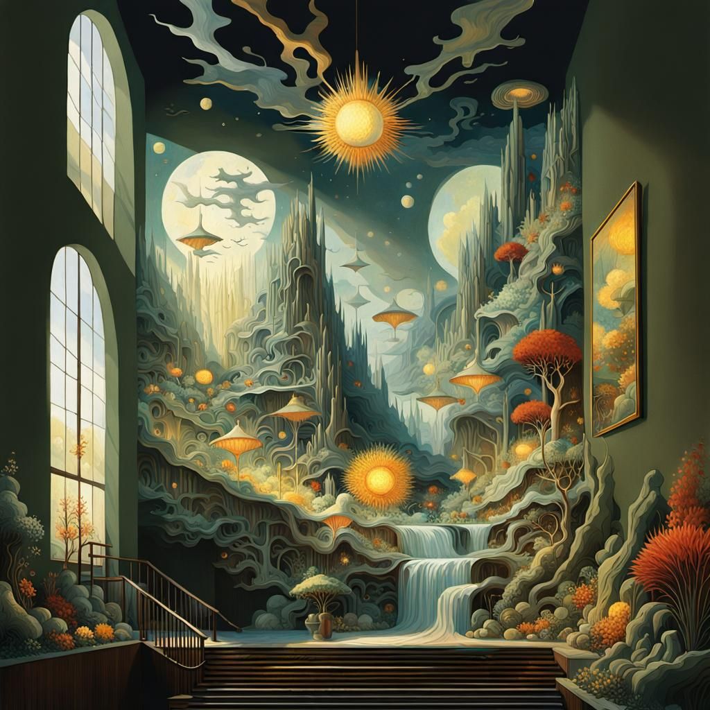 Surreal Museum Installation as Abstract Dreamscape