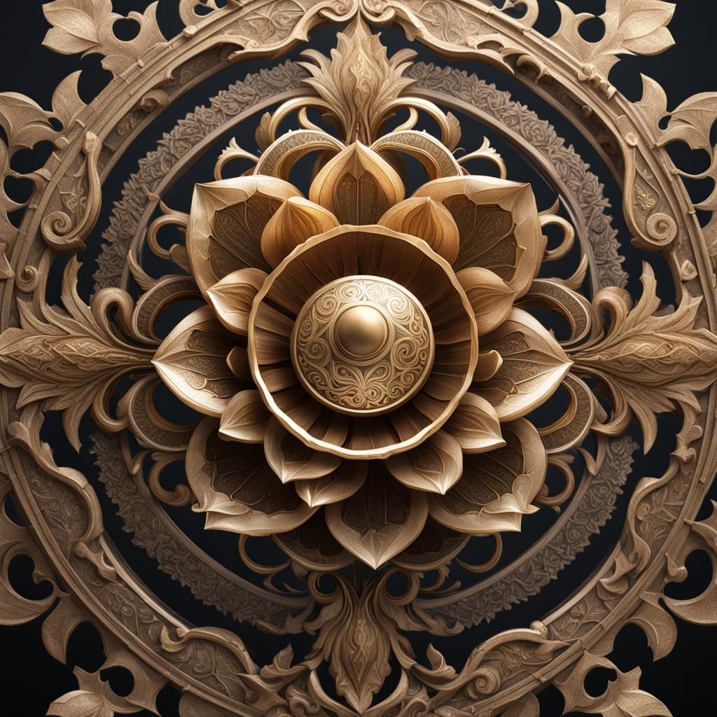 Lotus Ornament in Epic 3D Videogame Style