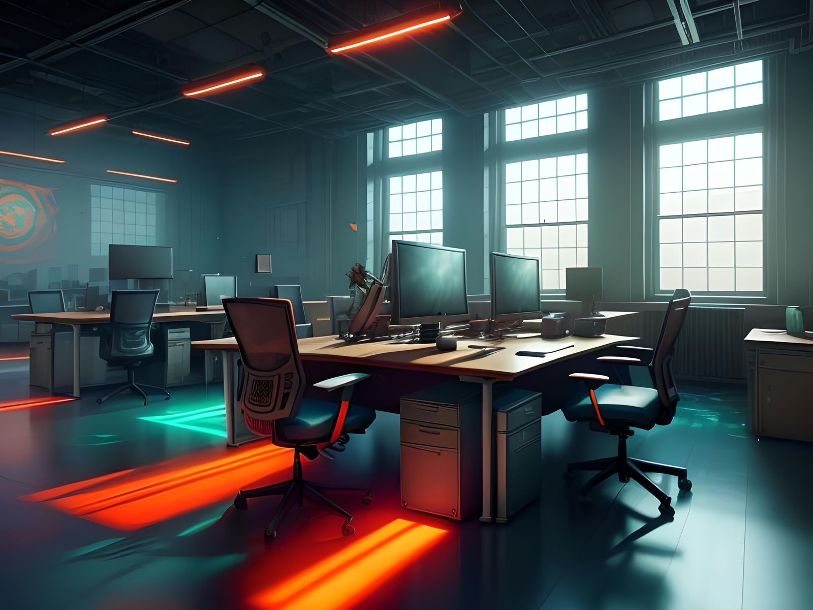Deserted Office: Hyperdetailed Digital Art
